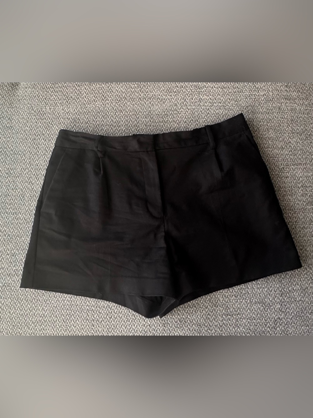 Zara Basic Black Cotton Shorts with Belt Loops Size Large